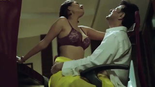 Pair of performers in motion on a wide bed