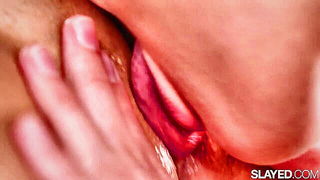Close frame of an explicit scene in sharp indoor light
