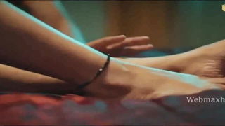 Close frame of an explicit scene in sharp indoor light