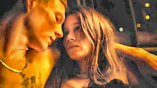 Close frame of an explicit scene in sharp indoor light