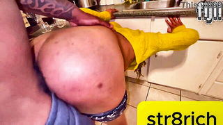 Explicit massage scene in a softly lit room