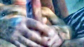 Close frame of an explicit scene in sharp indoor light