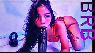 Close frame of an explicit scene in sharp indoor light
