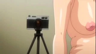 Couple on a made bed in an explicit scene
