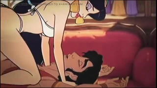 Close frame of an explicit scene in sharp indoor light
