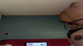 Close frame of an explicit scene in sharp indoor light