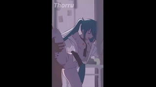 Couple mid-scene in a dim bedroom