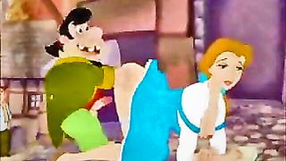 Couple mid-scene in a dim bedroom