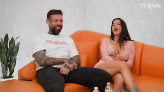 Explicit doggy style scene on a wide bed