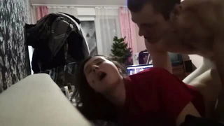 Explicit massage scene in a softly lit room