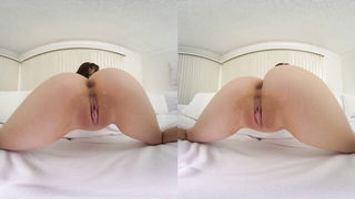 Explicit doggy style scene on a wide bed